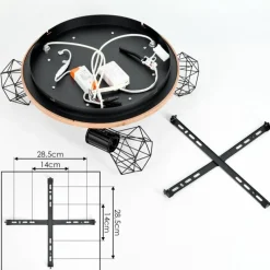 hofstein Plafonnier Bardhaman LED Chrome, Couleur bois, Noir, Blanc, 1 lumière