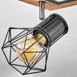hofstein Plafonnier Bardhaman LED Chrome, Couleur bois, Noir, Blanc, 3 lumières