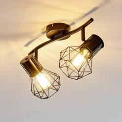 hofstein Plafonnier Bardhaman Noir, 2 lumières