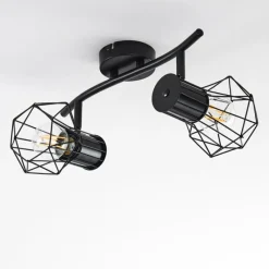 hofstein Plafonnier Bardhaman Noir, 2 lumières