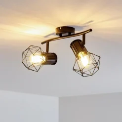 hofstein Plafonnier Bardhaman Noir, 2 lumières