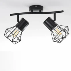 hofstein Plafonnier Bardhaman Noir, 2 lumières