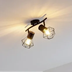 hofstein Plafonnier Bardhaman Noir, 2 lumières