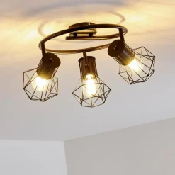 hofstein Plafonnier Bardhaman Noir, 3 lumières