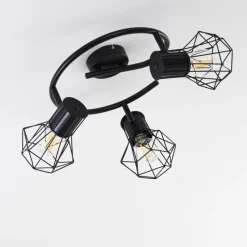 hofstein Plafonnier Bardhaman Noir, 3 lumières