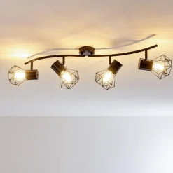 hofstein Plafonnier Bardhaman Noir, 4 lumières