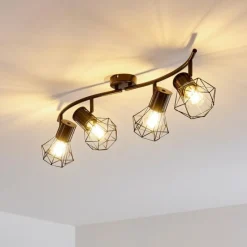 hofstein Plafonnier Bardhaman Noir, 4 lumières