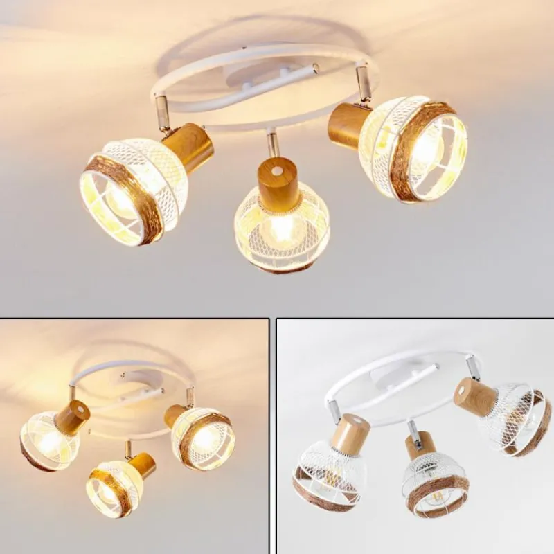 Luminaires Scandinaves-hofstein Plafonnier Bariloche Chrome, Blanc, 3 lumières