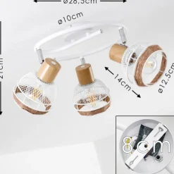 Luminaires Scandinaves-hofstein Plafonnier Bariloche Chrome, Blanc, 3 lumières