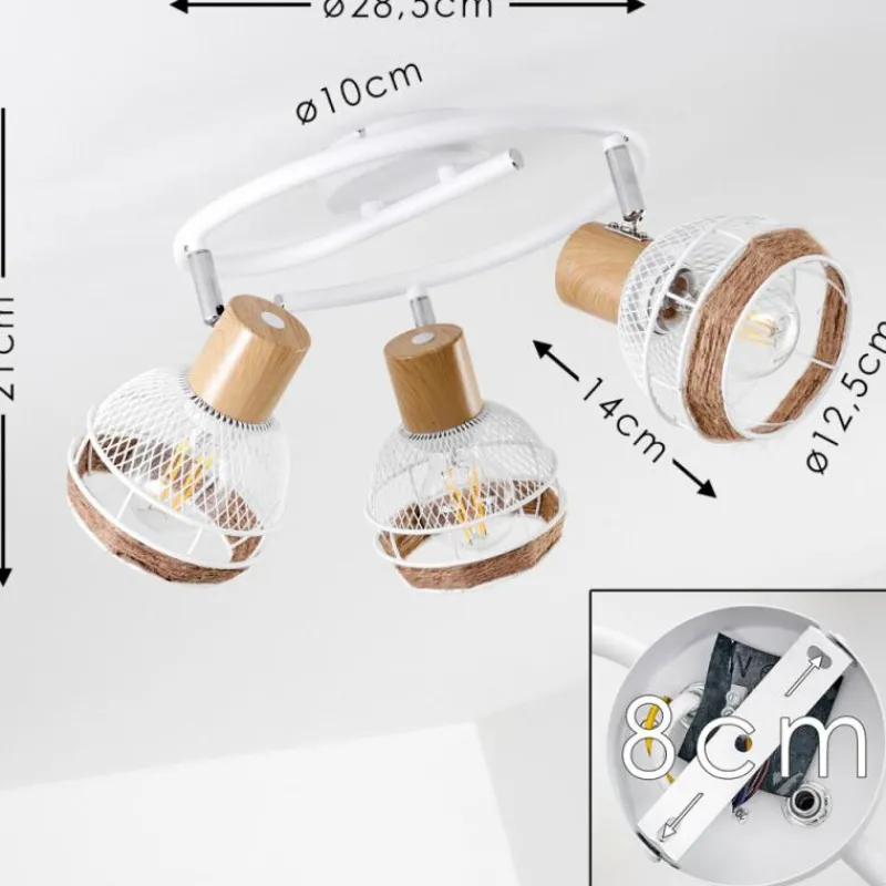 Luminaires Scandinaves-hofstein Plafonnier Bariloche Chrome, Blanc, 3 lumières