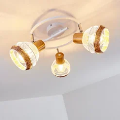 Luminaires Scandinaves-hofstein Plafonnier Bariloche Chrome, Blanc, 3 lumières