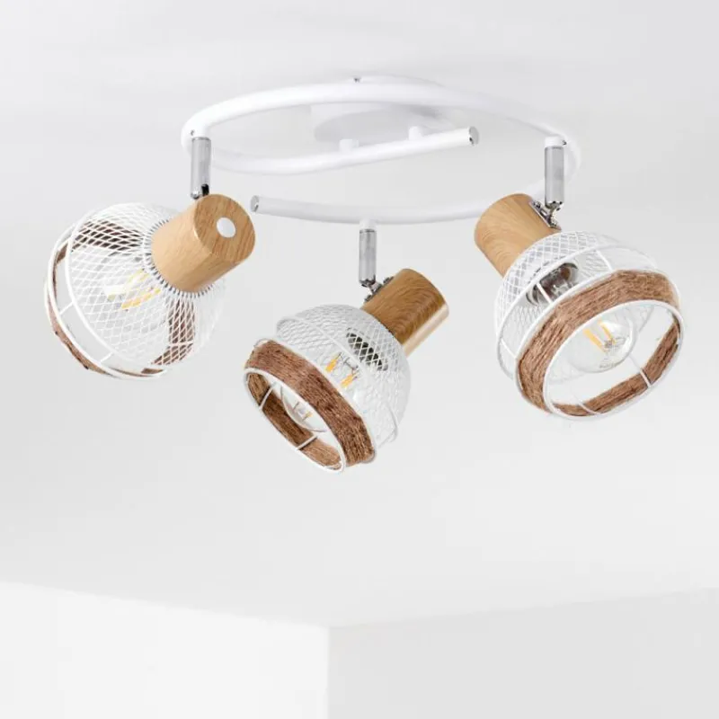 Luminaires Scandinaves-hofstein Plafonnier Bariloche Chrome, Blanc, 3 lumières