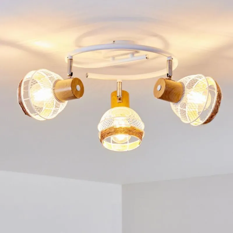 Luminaires Scandinaves-hofstein Plafonnier Bariloche Chrome, Blanc, 3 lumières