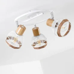 Luminaires Scandinaves-hofstein Plafonnier Bariloche Chrome, Blanc, 3 lumières