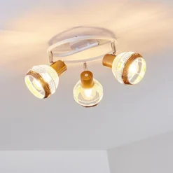 Luminaires Scandinaves-hofstein Plafonnier Bariloche Chrome, Blanc, 3 lumières