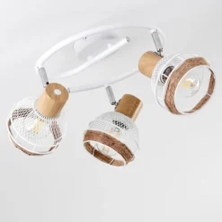 Luminaires Scandinaves-hofstein Plafonnier Bariloche Chrome, Blanc, 3 lumières