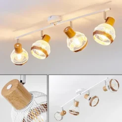 Luminaires Scandinaves-hofstein Plafonnier Bariloche Chrome, Blanc, 4 lumières