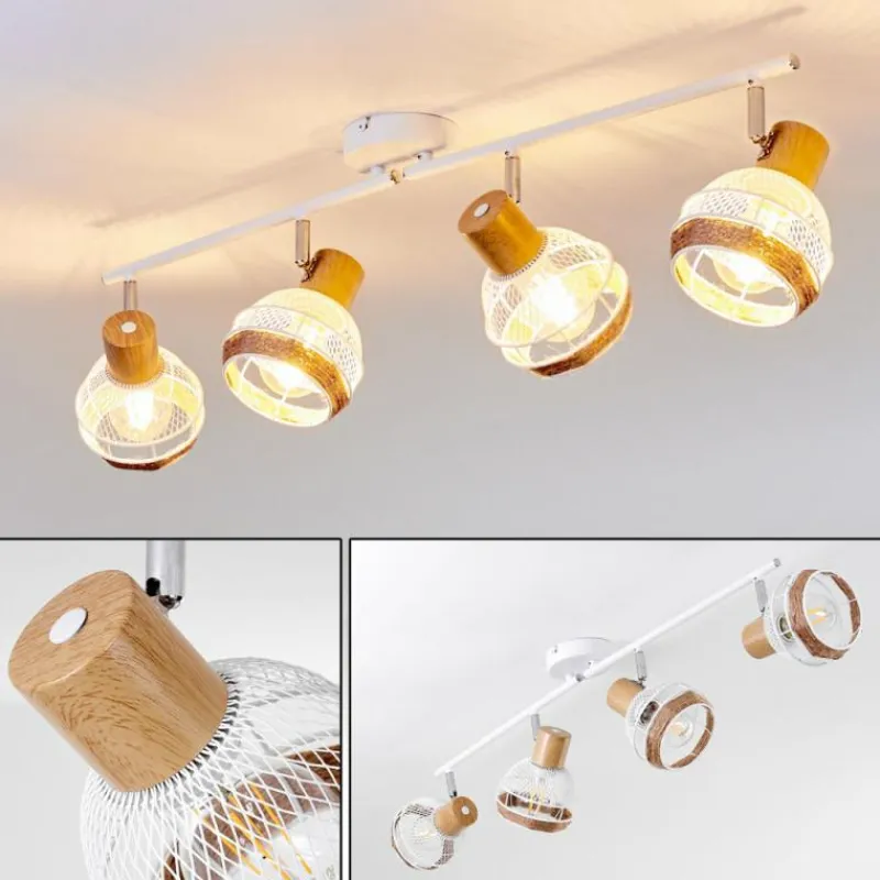 Luminaires Scandinaves-hofstein Plafonnier Bariloche Chrome, Blanc, 4 lumières