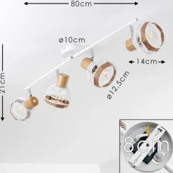 Luminaires Scandinaves-hofstein Plafonnier Bariloche Chrome, Blanc, 4 lumières