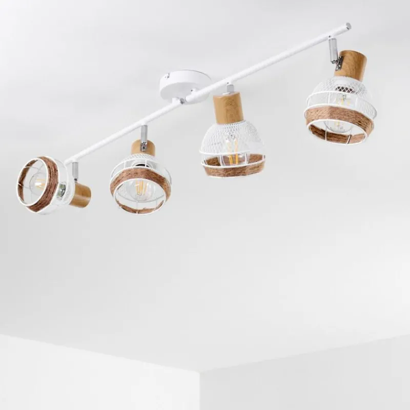 Luminaires Scandinaves-hofstein Plafonnier Bariloche Chrome, Blanc, 4 lumières