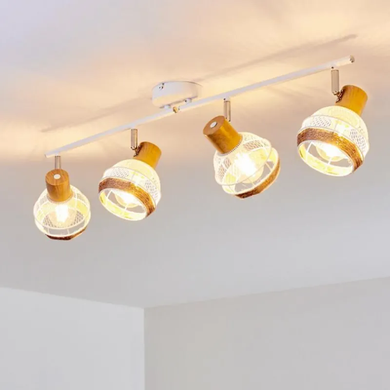 Luminaires Scandinaves-hofstein Plafonnier Bariloche Chrome, Blanc, 4 lumières