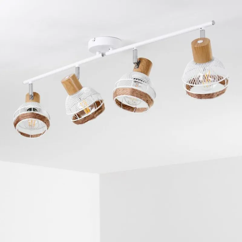 Luminaires Scandinaves-hofstein Plafonnier Bariloche Chrome, Blanc, 4 lumières