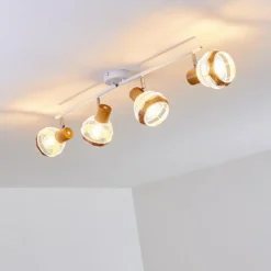 Luminaires Scandinaves-hofstein Plafonnier Bariloche Chrome, Blanc, 4 lumières