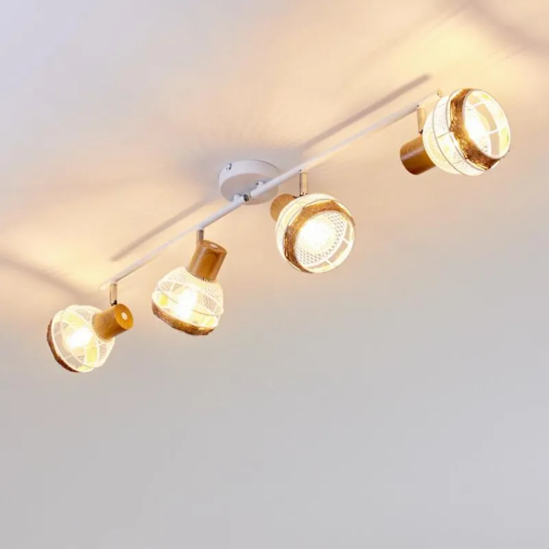 Luminaires Scandinaves-hofstein Plafonnier Bariloche Chrome, Blanc, 4 lumières