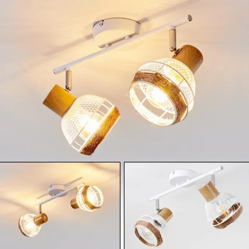 Luminaires Scandinaves-hofstein Plafonnier Bariloche Chrome, Blanc, 2 lumières