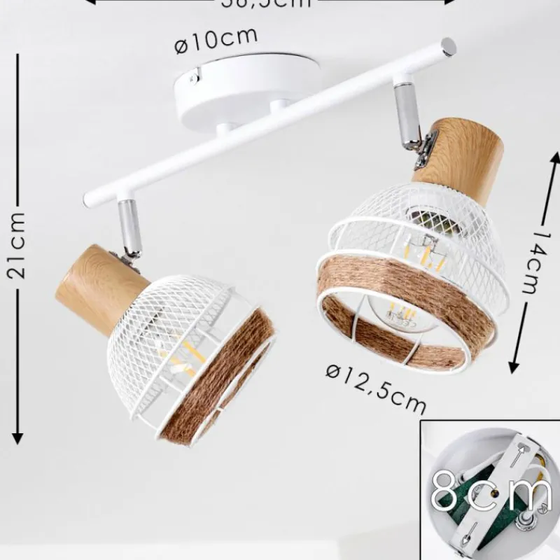 Luminaires Scandinaves-hofstein Plafonnier Bariloche Chrome, Blanc, 2 lumières