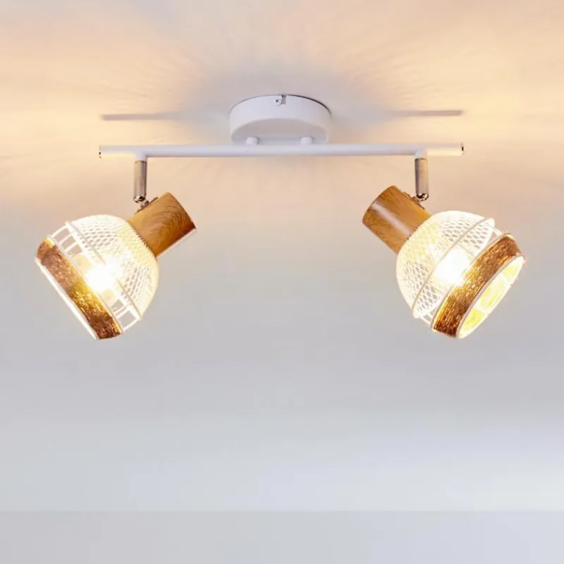 Luminaires Scandinaves-hofstein Plafonnier Bariloche Chrome, Blanc, 2 lumières