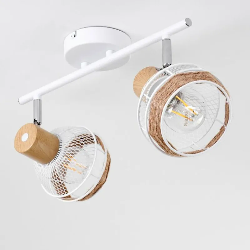 Luminaires Scandinaves-hofstein Plafonnier Bariloche Chrome, Blanc, 2 lumières