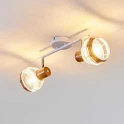 Luminaires Scandinaves-hofstein Plafonnier Bariloche Chrome, Blanc, 2 lumières