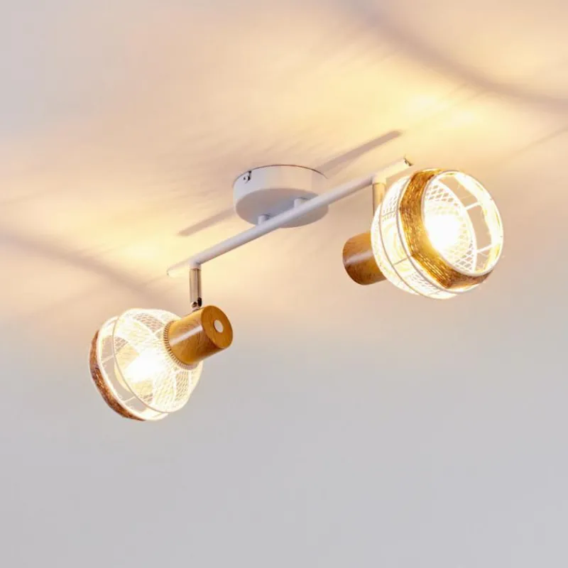 Luminaires Scandinaves-hofstein Plafonnier Bariloche Chrome, Blanc, 2 lumières