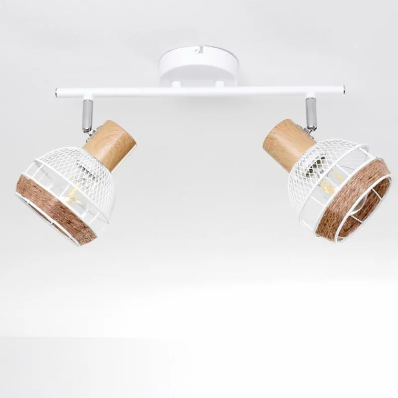 Luminaires Scandinaves-hofstein Plafonnier Bariloche Chrome, Blanc, 2 lumières