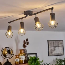 hofstein Plafonnier Baripada Anthracite, Chrome, 4 lumières