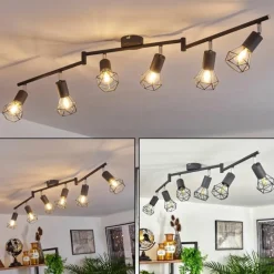 hofstein Plafonnier Baripada Anthracite, Chrome, 6 lumières