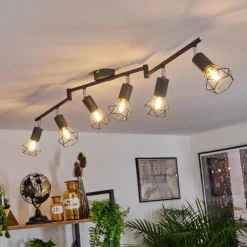 hofstein Plafonnier Baripada Anthracite, Chrome, 6 lumières