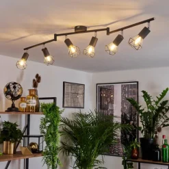 hofstein Plafonnier Baripada Anthracite, Chrome, 6 lumières