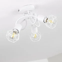 Lampes Vintages & Rétros-hofstein Plafonnier Baripada Blanc, 3 lumières