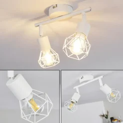 hofstein Plafonnier Baripada Blanc, 2 lumières