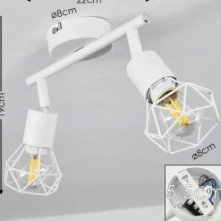 hofstein Plafonnier Baripada Blanc, 2 lumières