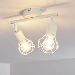 hofstein Plafonnier Baripada Blanc, 2 lumières