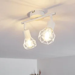 hofstein Plafonnier Baripada Blanc, 2 lumières