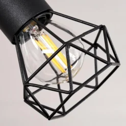 hofstein Plafonnier Baripada Bois foncé, Noir, 2 lumières