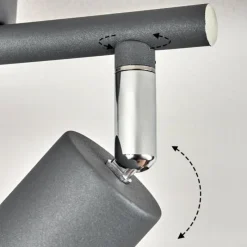 hofstein Plafonnier Baripada Chrome, Gris, 2 lumières