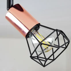 Lampes Vintages & Rétros-hofstein Plafonnier Baripada Cuivre, Noir, 1 lumière