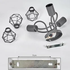 hofstein Plafonnier Baripada Gris, 3 lumières