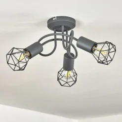 hofstein Plafonnier Baripada Gris, 3 lumières