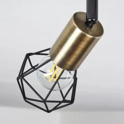 hofstein Plafonnier Baripada Laiton, Noir, 2 lumières